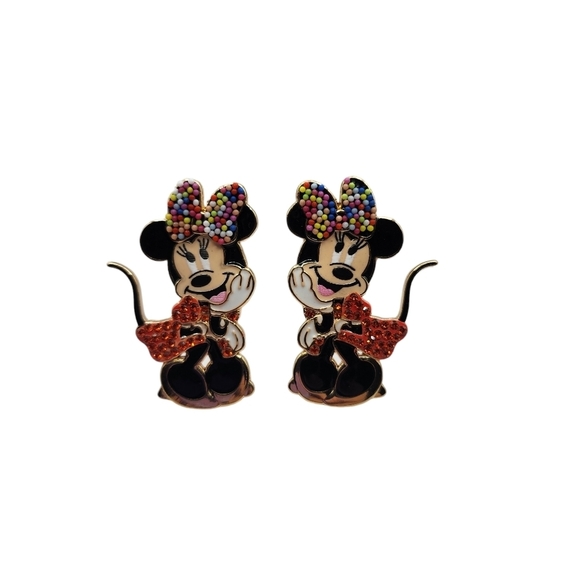 Minnie Mouse Pierced Earrings Disney X BaubleBar - Picture 1 of 6